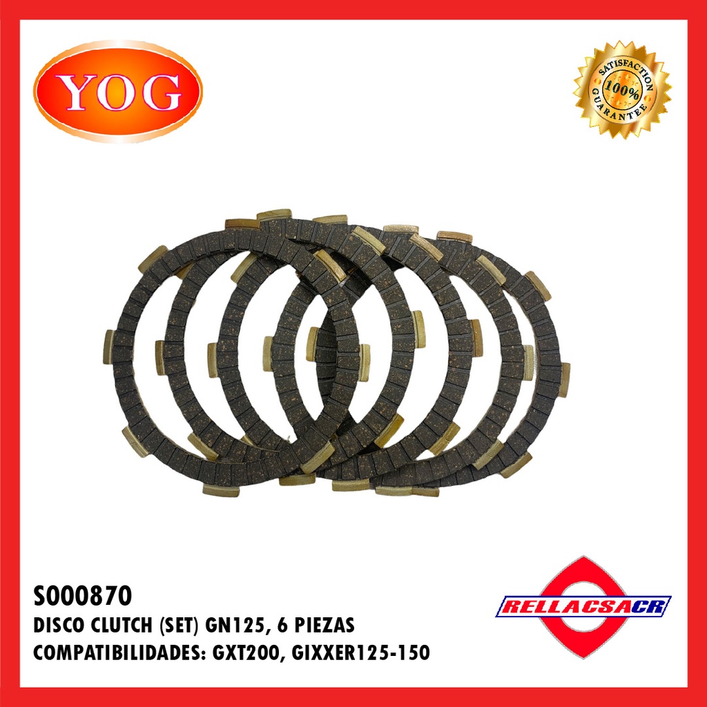 SET DISCO CLUTCH GN125 H (6 UNDS)