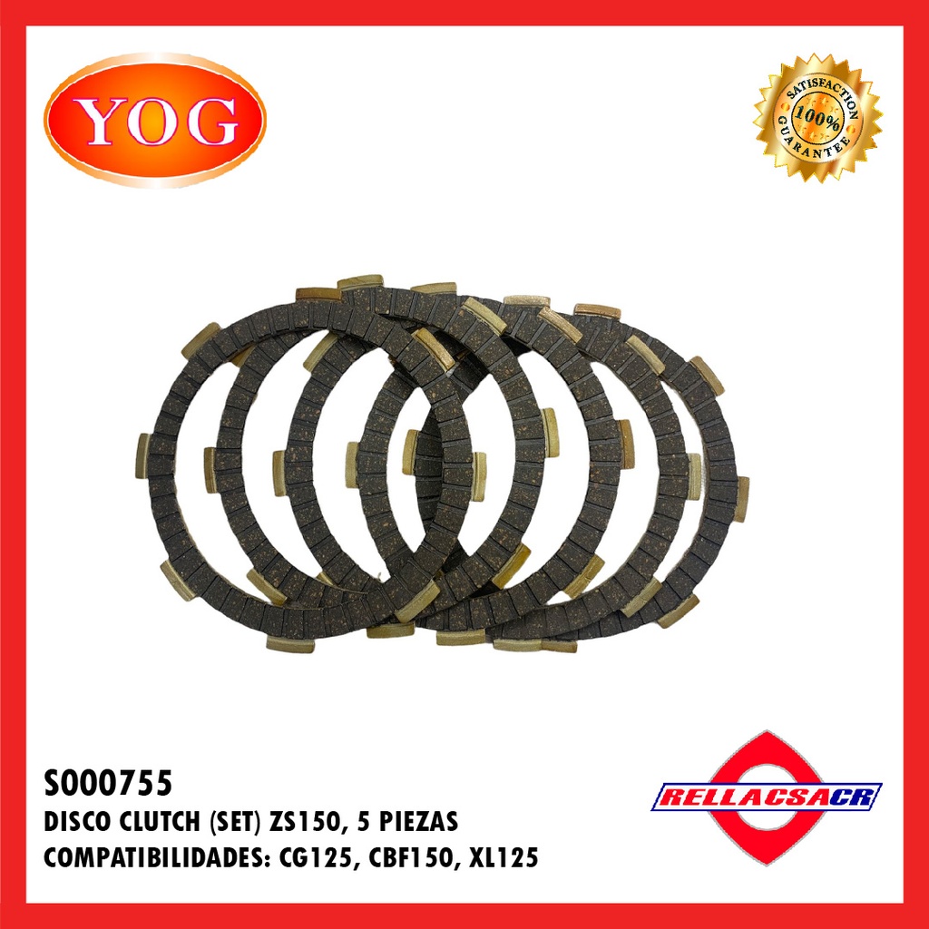 SET DISCO CLUTCH ZS150-7 (5 UNDS)