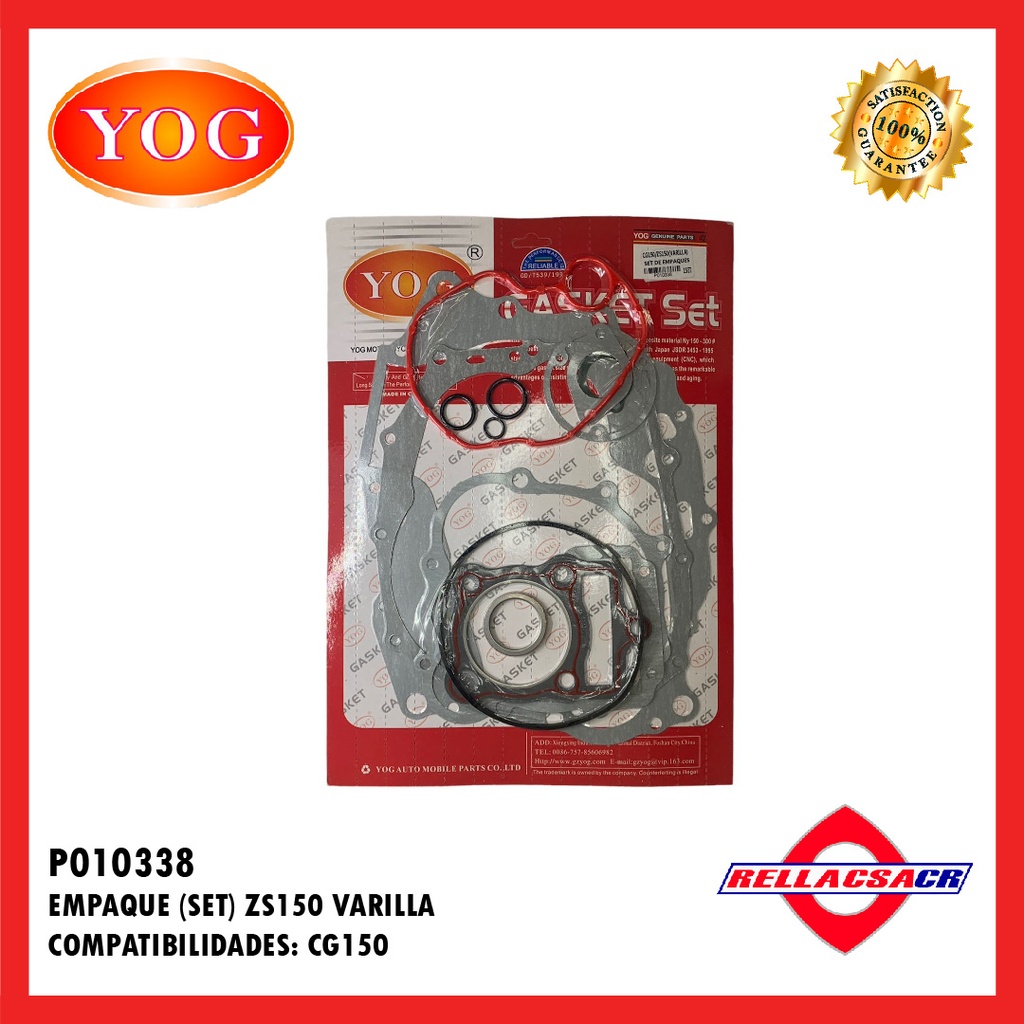 EMPAQUE COMPLETO ZS150-7 (VARILLA)