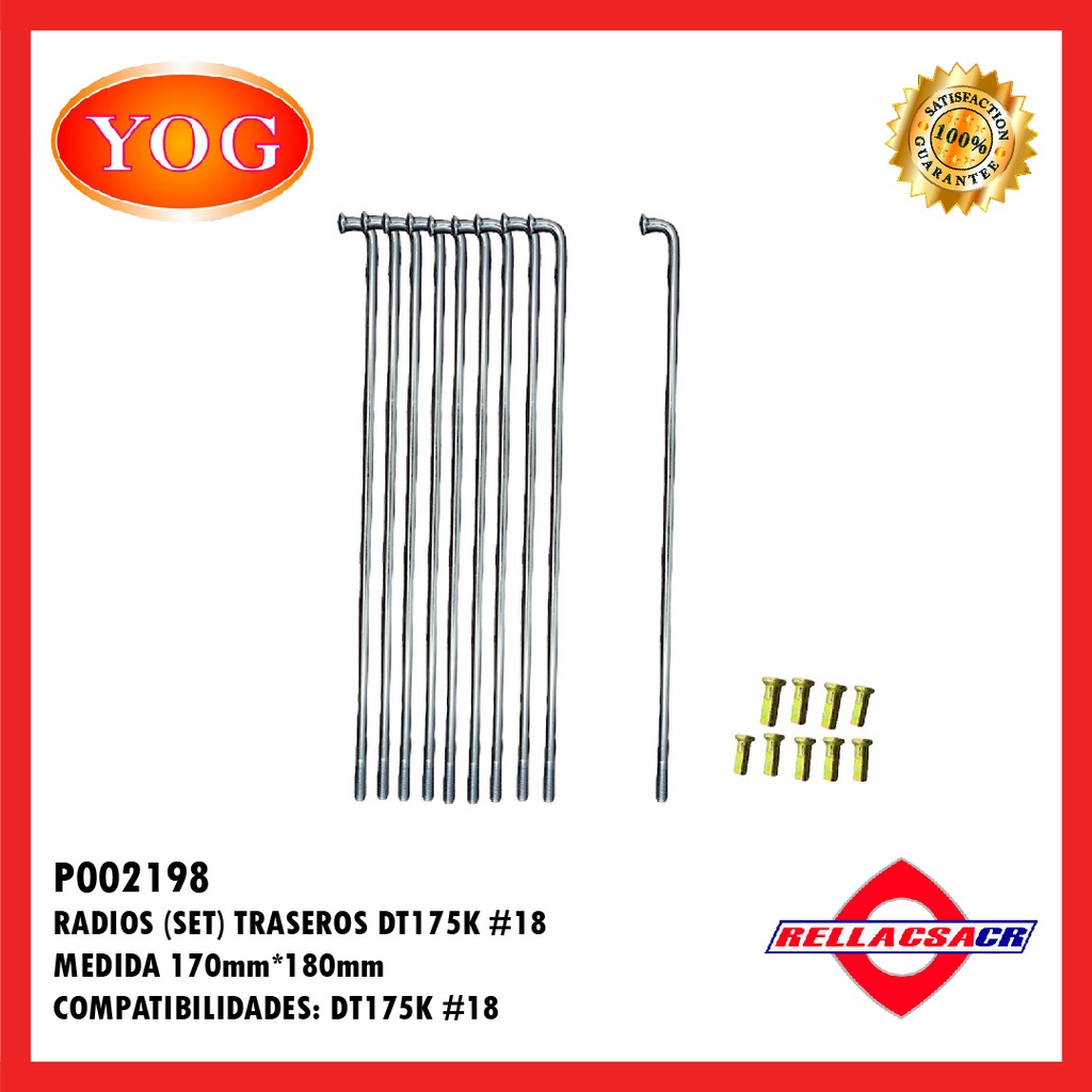 SET RADIOS TRASEROS #18 170x180mm DT175K