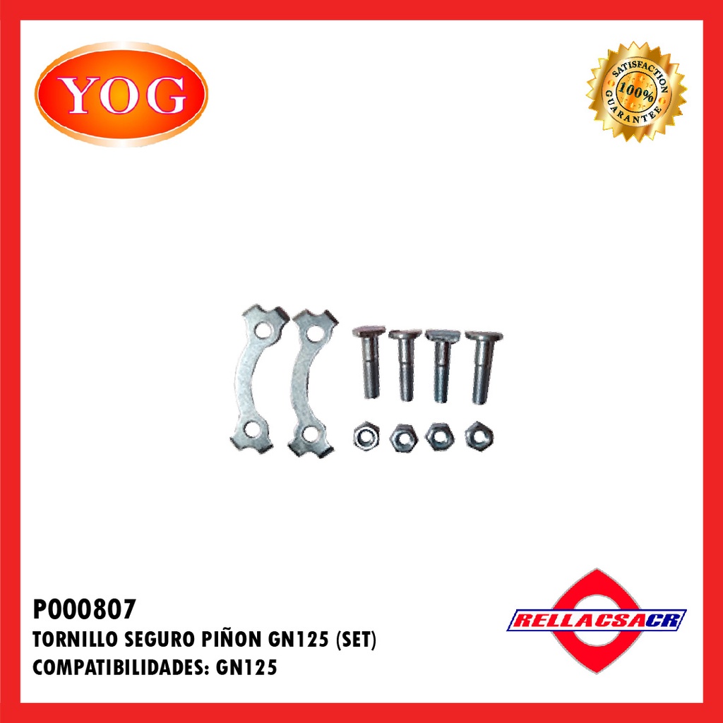 SET TORNILLO SEGURO PI홥N GN125 H
