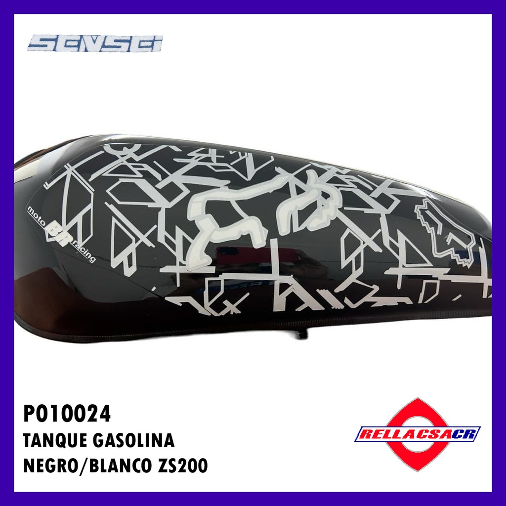 TANQUE GASOLINA NEGRO/BLANCO ZS150-7