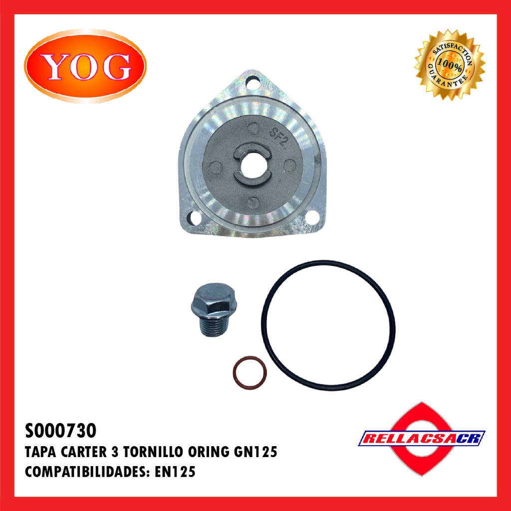 TAPA CARTER 3 TORNILLO ORING GN 125 H