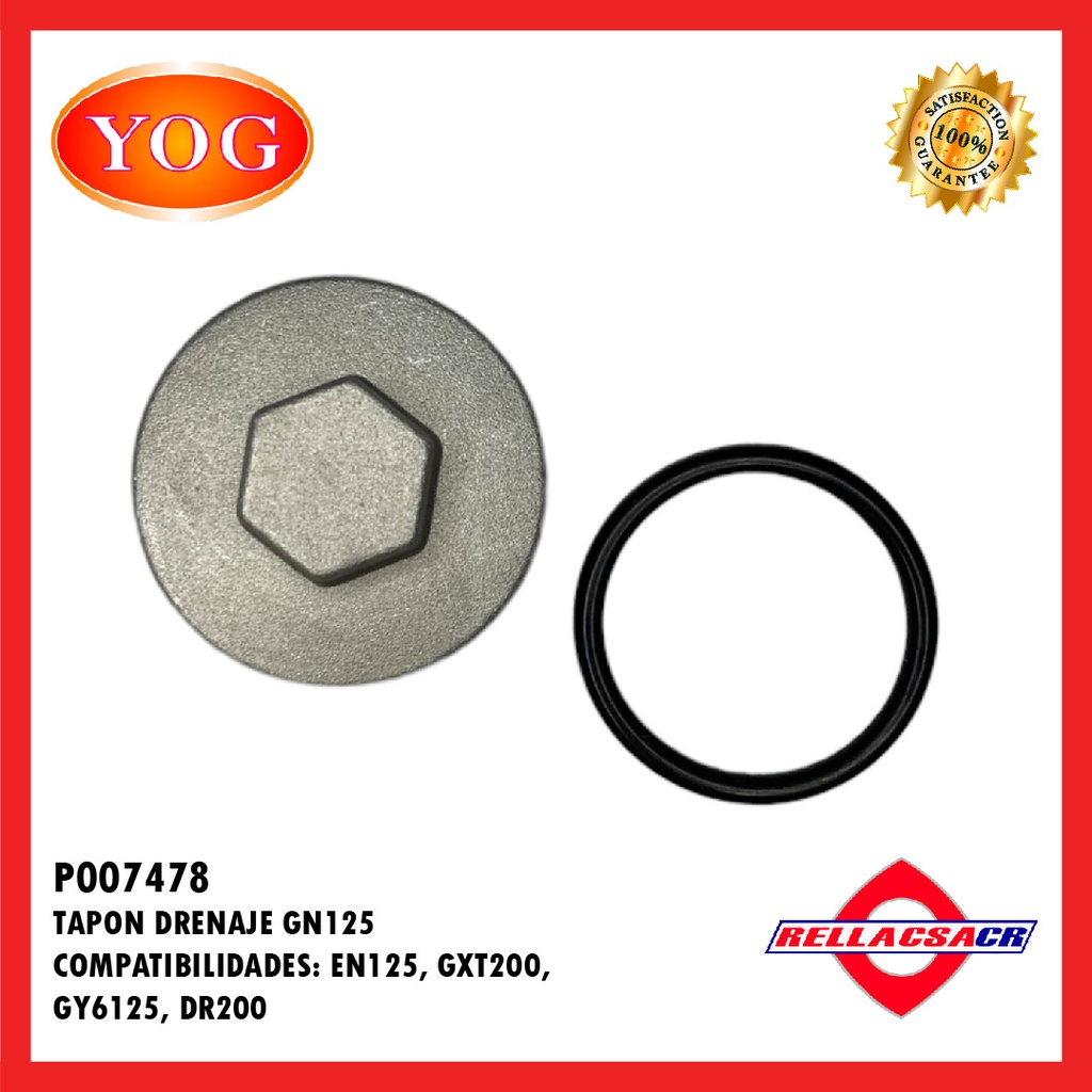 TAPON DRENAJE GN125/EN125/GXT200/GY6/DR200.YOG