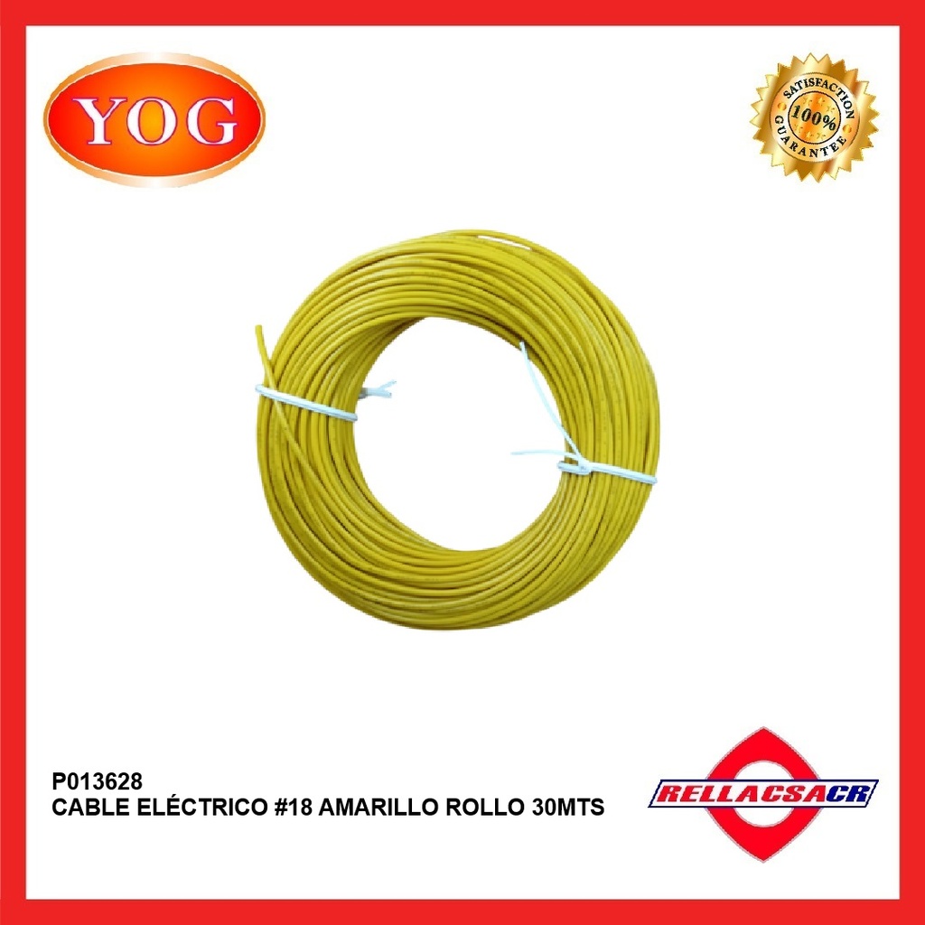 CABLE EL텎TRICO #18 AMARILLO ROLLO (30 MTS) UNIVERSAL