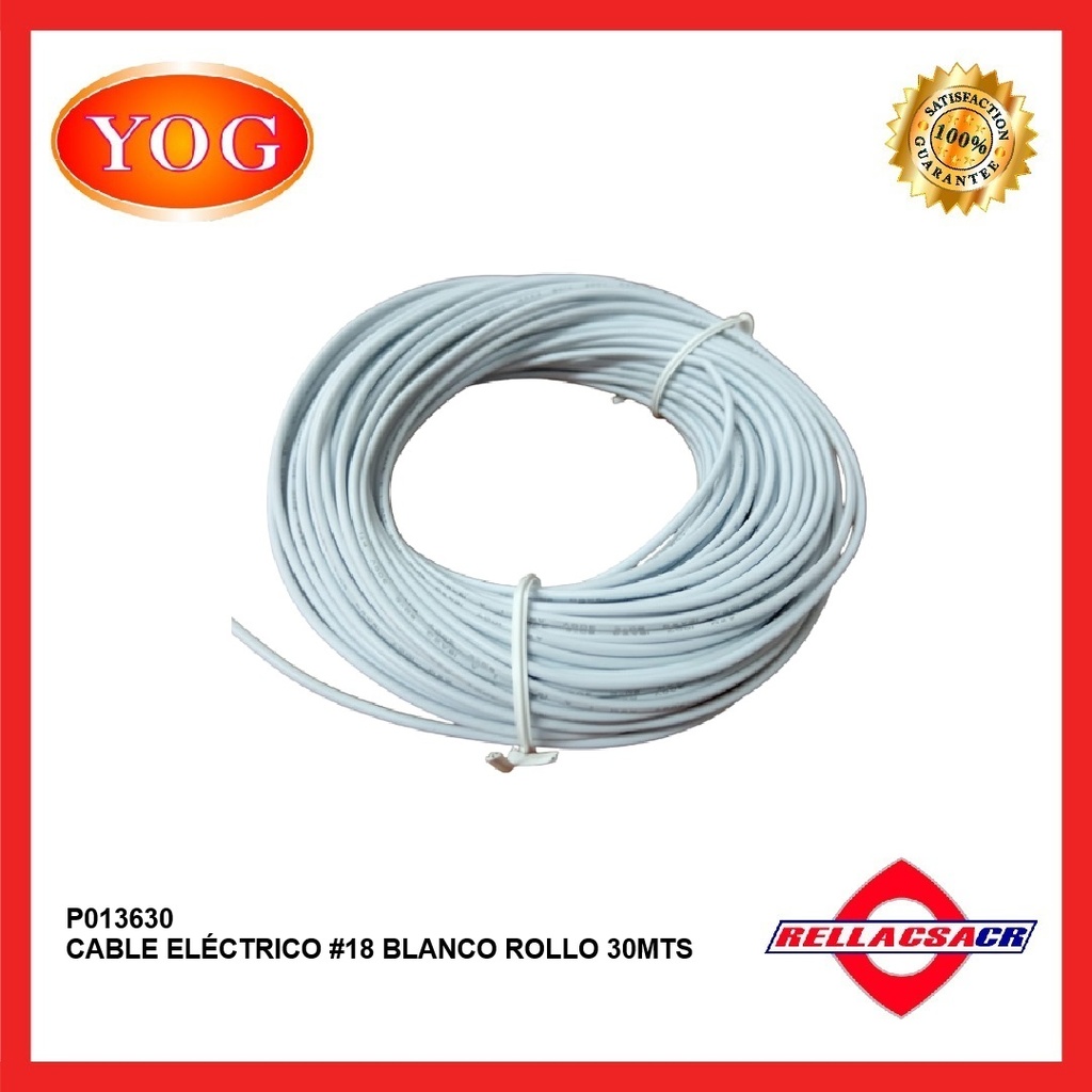 CABLE EL텎TRICO #18 BLANCO (30 MTS) UNIVERSAL