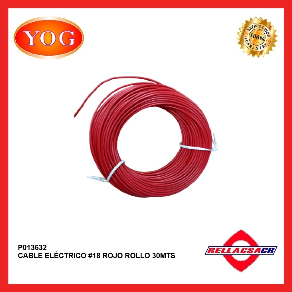 CABLE EL텎TRICO #18 ROJO (30 MTS) UNIVERSAL