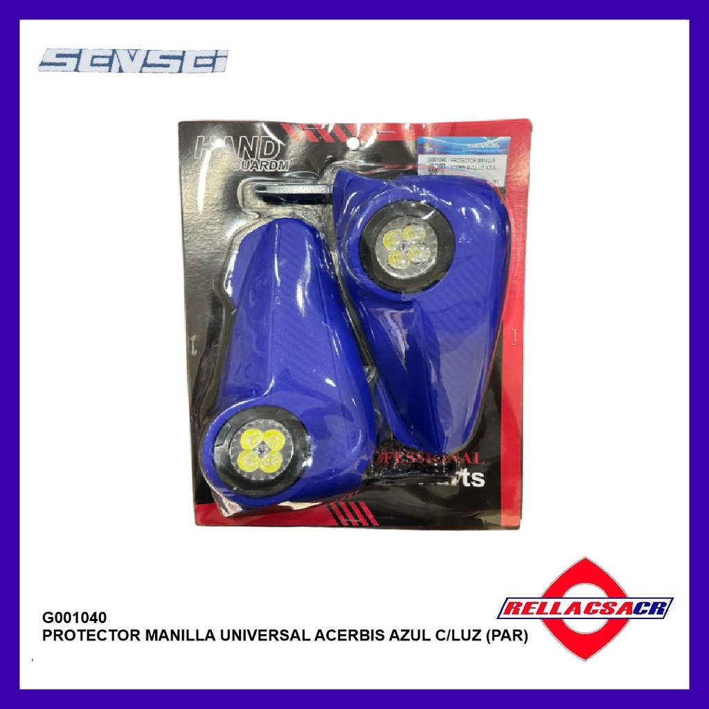 PROTECTOR MANIVELA UNIVERSAL ACERBIS AZUL C/LUZ (PAR)