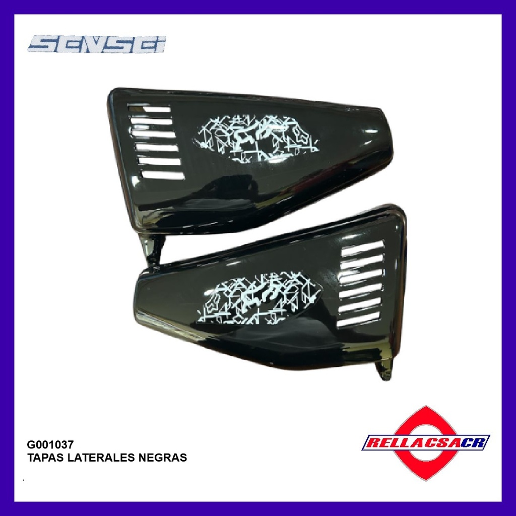 TAPAS LATERALES ZS150-7 NEGRAS (PAR)
