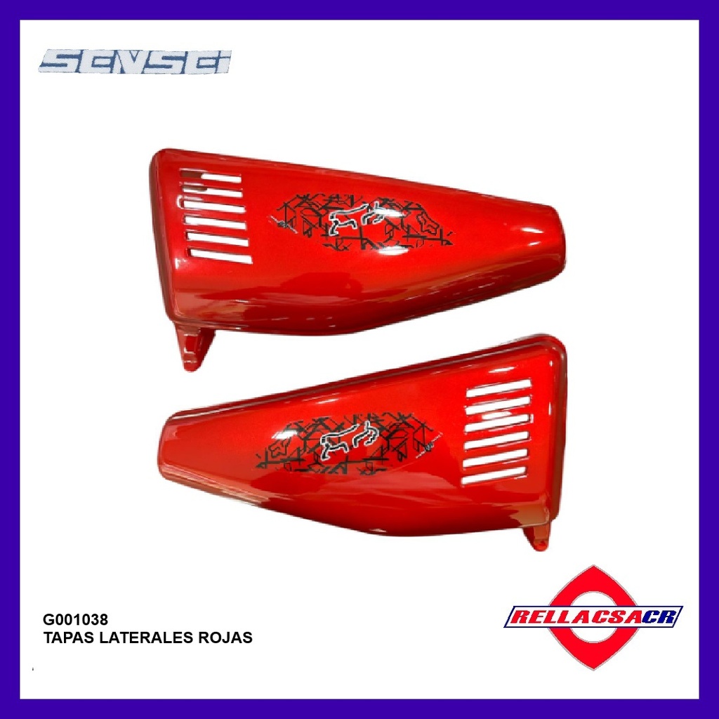 TAPAS LATERALES ZS150-7 ROJAS (PAR)