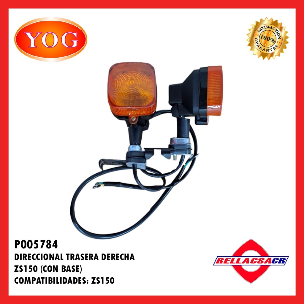 DIRECCIONAL TRASERA DERECHA ZS150-7 CON BASE