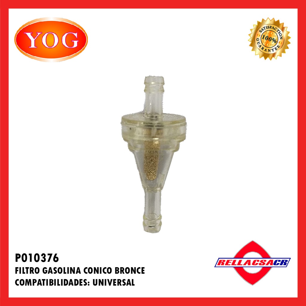 FILTRO GASOLINA CONICO BRONCE (10 UNDS)