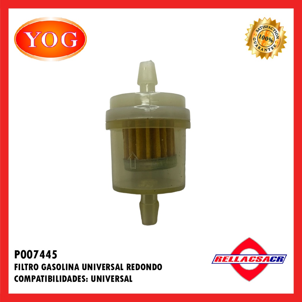 FILTRO GASOLINA REDONDO UNIVERSAL (10 UNDS)