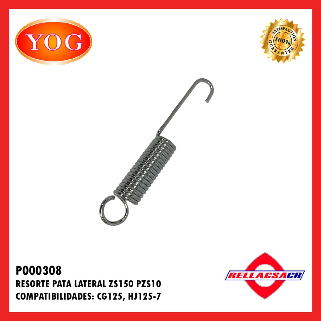 RESORTE PATA LATERAL ZS150-7 (10 UNDS)