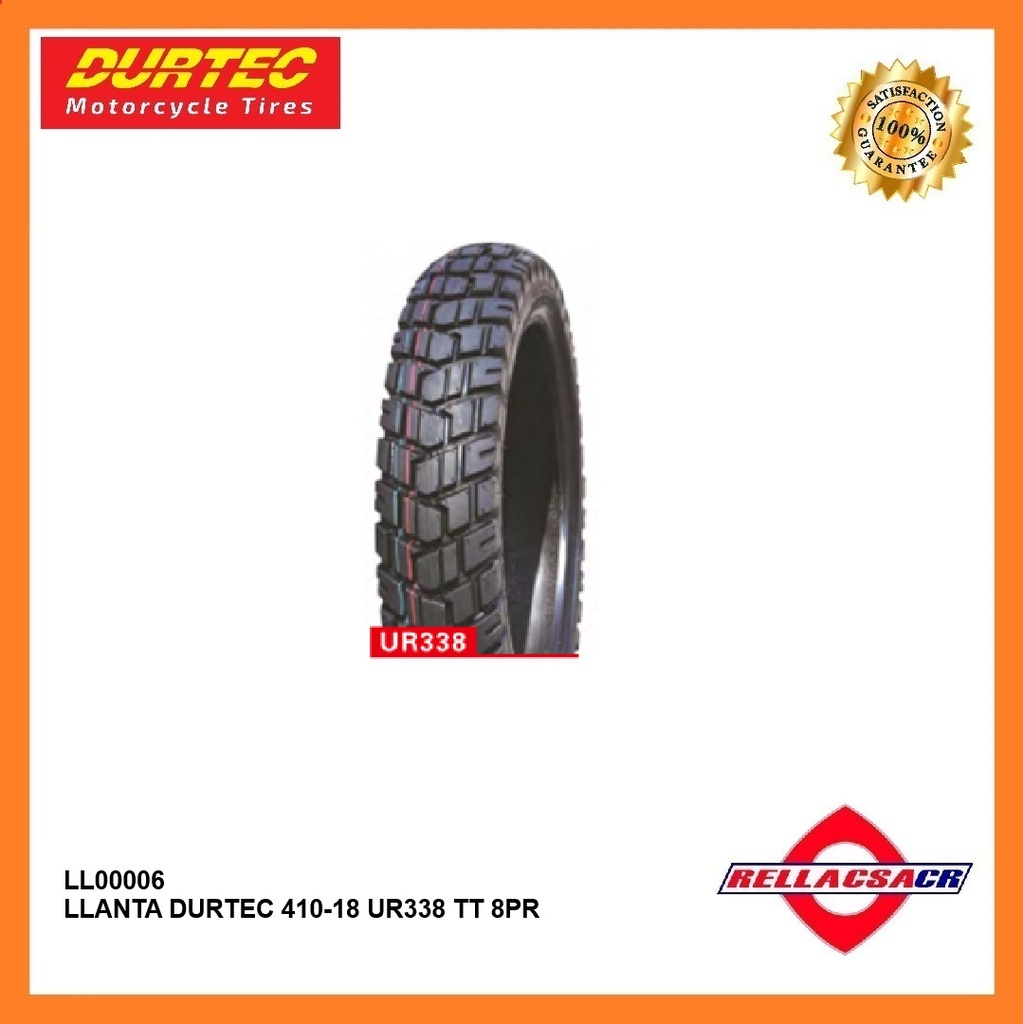 LLANTA DURTEC 410-18 UR338 TT 8PR