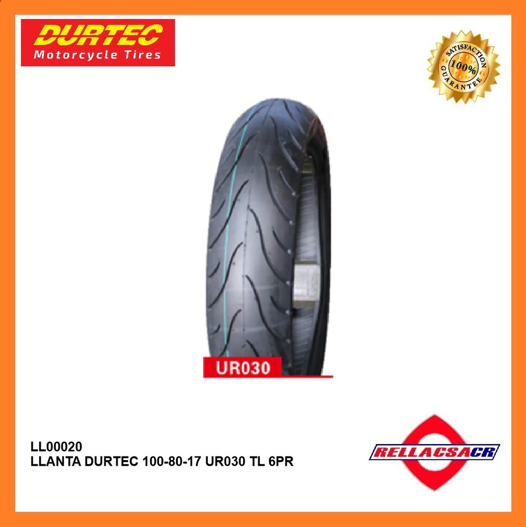 LLANTA DURTEC 100-80-17 UR030 TL 6PR