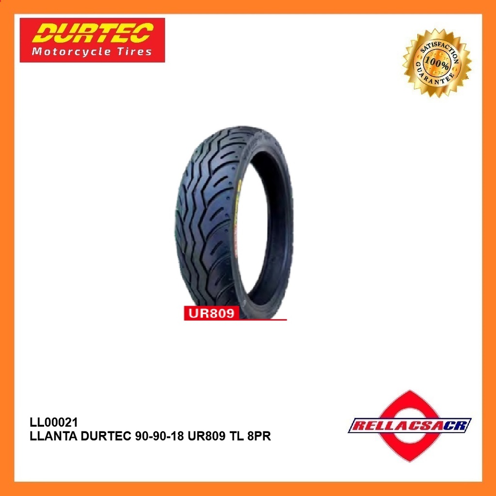 LLANTA DURTEC 90-90-18 UR809 TL 8PR