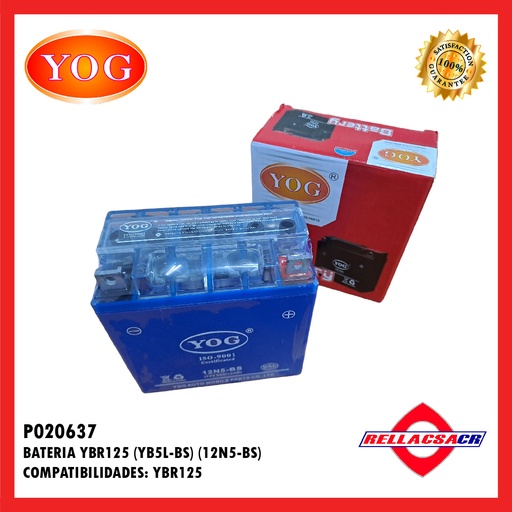 [P020637] BATERIA YBR 125 ED (YB5L-BS)(12N5-BS)