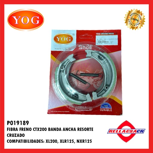 [P019189] FIBRA FRENO XL 200 (KBB) (BANDA ANCHA RESORTE CRUZADO)