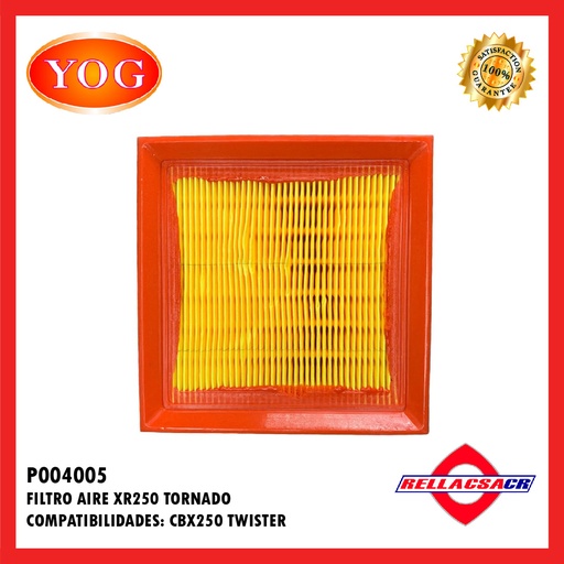 [P004005] FILTRO AIRE XR250 TORNADO